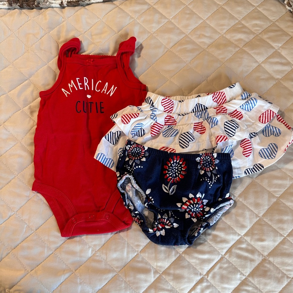 Red 'American Cutie' Girls Set 12m 🇺🇸